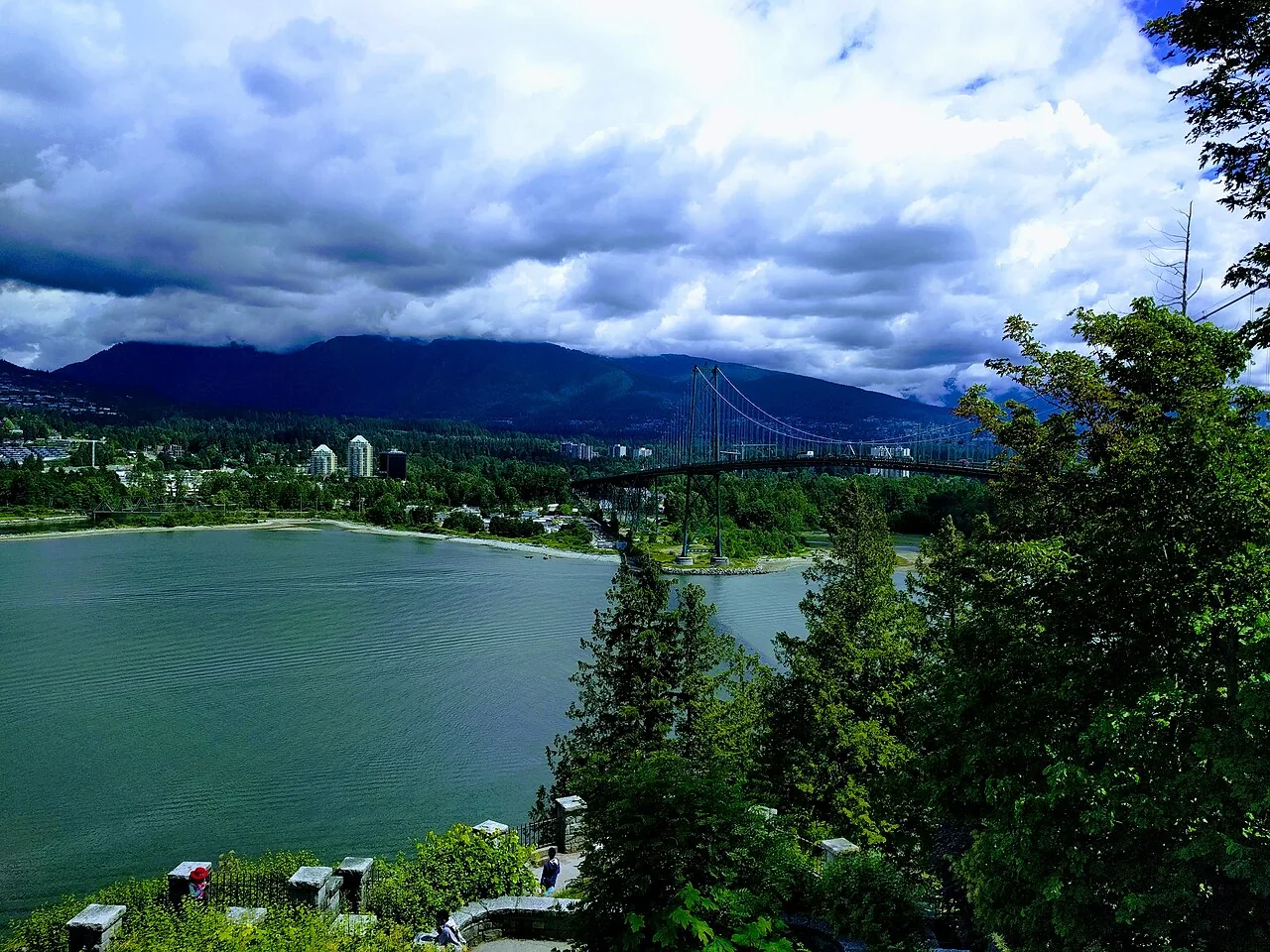 Lions Gate Bridge and Burrard Inlet viewed from Prospect Point